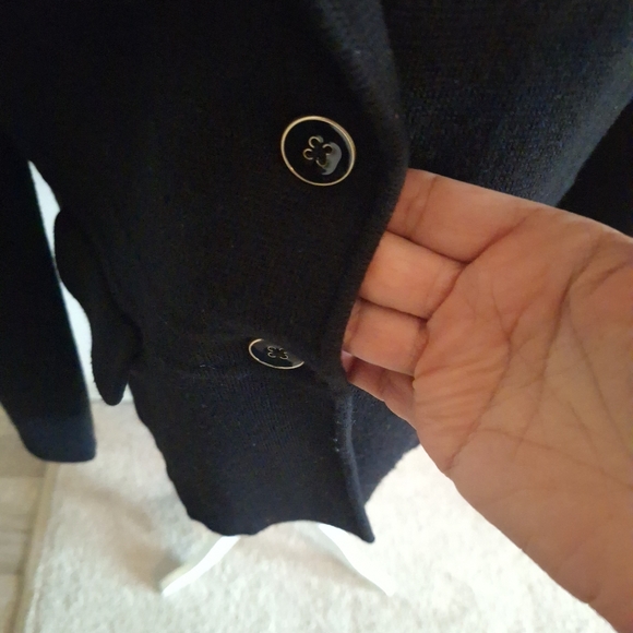 Talbots Classic Black Blazer/Jacket 100%  Merino Wool - Picture 2 of 8